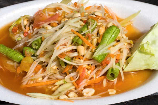 Papaya salade heet en kruidig — Stockfoto