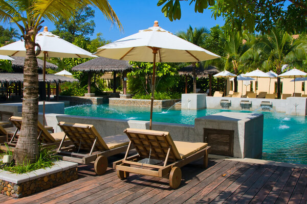 Swimming pool in spa resort