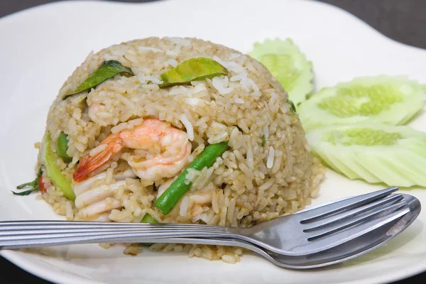 Zielone curry i ryżu — Zdjęcie stockowe