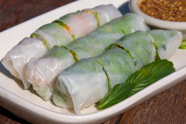 Rollos de verduras tailandesas frescas —  Fotos de Stock
