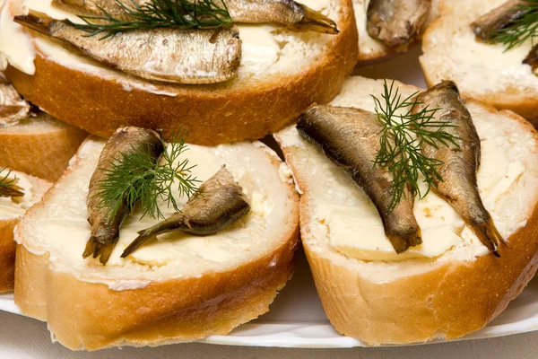 Сендвичі з Шпроти — стокове фото