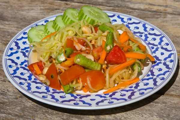 Papaya salad hot and spicy — Stock Photo, Image