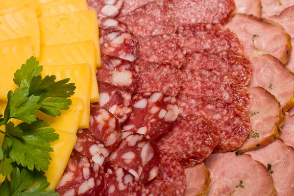 Sortido de carne e queijo — Fotografia de Stock