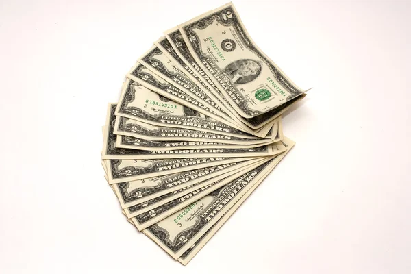 Paper american dollars on white — Stock Photo, Image