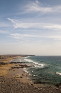 Vertical view of a beach in Fuerteventura clipart