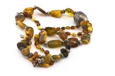 Two necklaces made of amber clipart