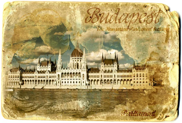 stock image Budapest vintage card postal