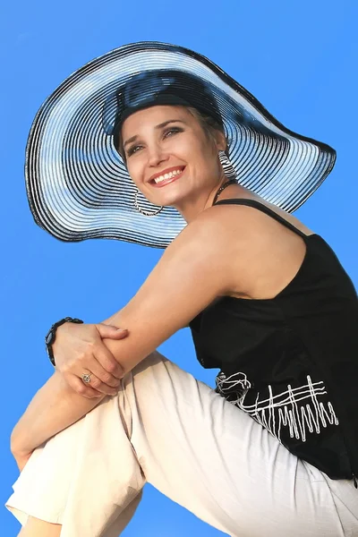 stock image Beautiful woman in a hat