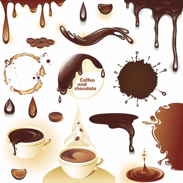 Kaffee und Schokolade. — Stockvektor