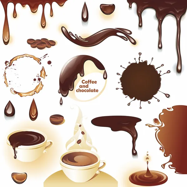 Kávé és csokoládé. Vektor Grafikák