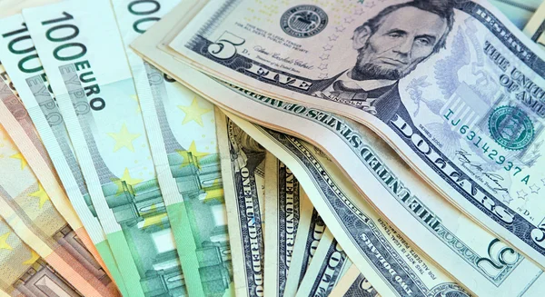 İki önemli para birimi - ABD Doları ve Euro Stok Resim