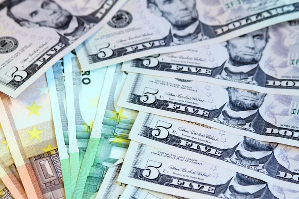 2つの主要なハード通貨-米ドルとユーロ — ストック写真