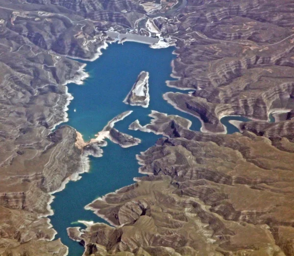 stock image Aerial view on a lake from the height of bird flight