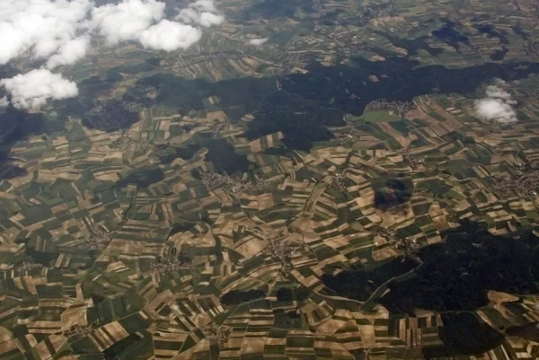 stock image View of earth from an airplane window