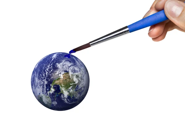 Colouring blue planet earth — Stock Photo, Image