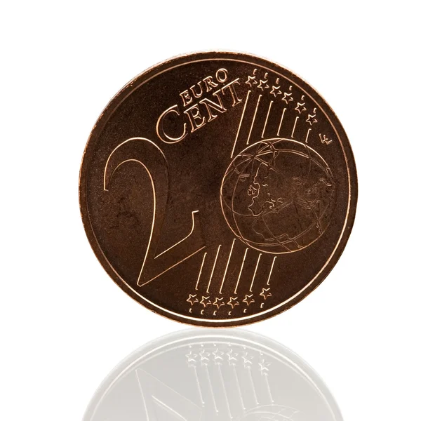 Дві центові євро монети — стокове фото