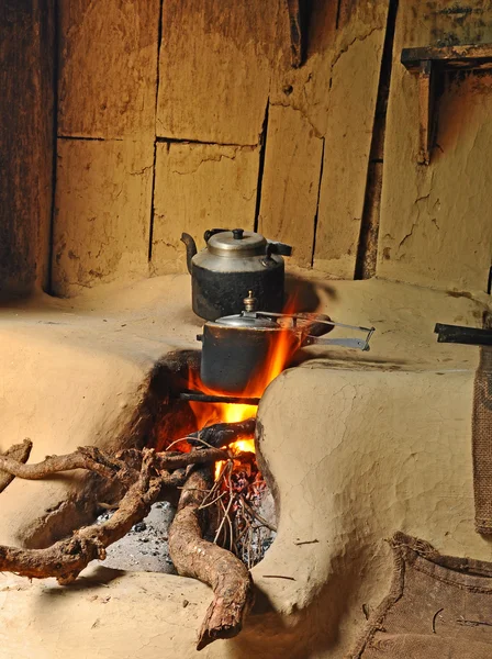 stock image Cooker kept on wood fire