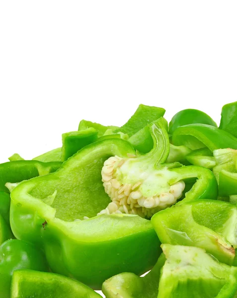 Capsicum verde picado — Fotografia de Stock