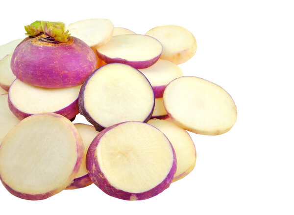 Sliced pieces of turnip