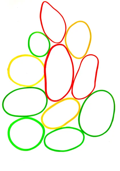 Ułożone kolorowe gumki — Zdjęcie stockowe