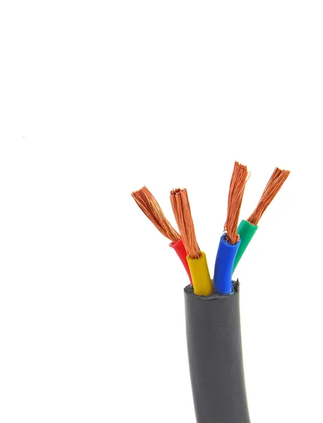 Электрический кабель с четырьмя клеммами — стоковое фото