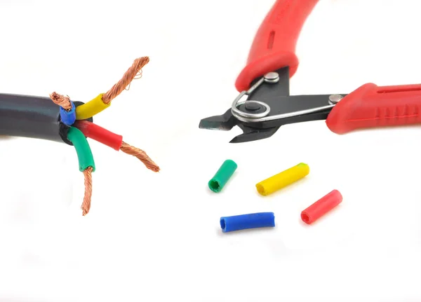 stock image Electric wire and cutter