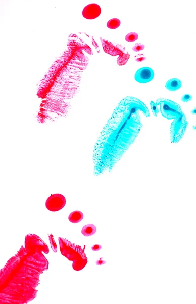 Pegadas coloridas — Fotografia de Stock