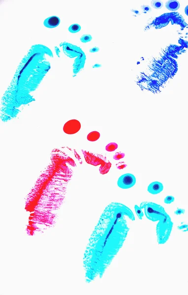Farbenfrohe Fußabdrücke — Stockfoto