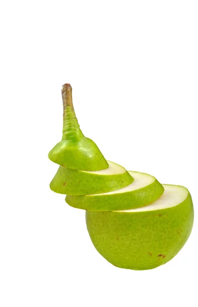 Segmenten van peer fruit gerangschikt in lagen — Stockfoto