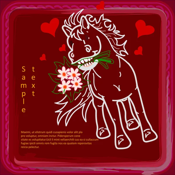 In love with horse — Stock Vector