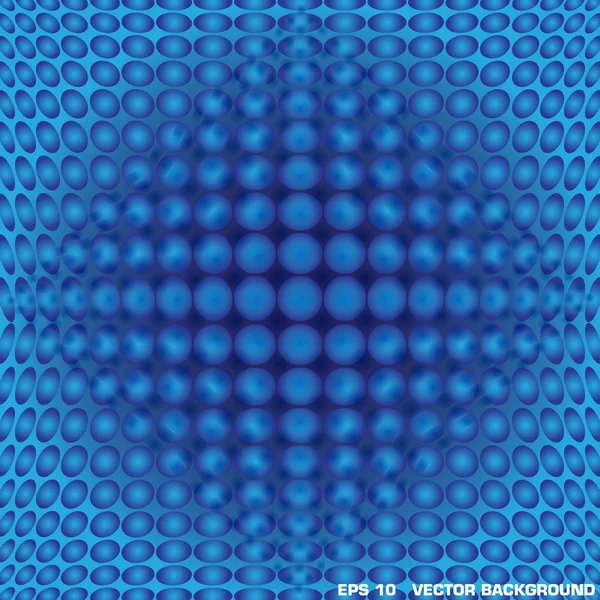 Fondo azul ilusorio con esferas — Vector de stock