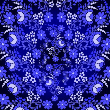Floral blue background clipart