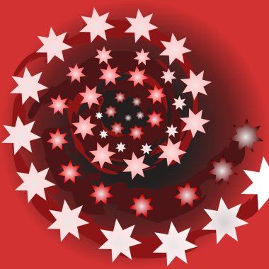 Swirling red star background clipart