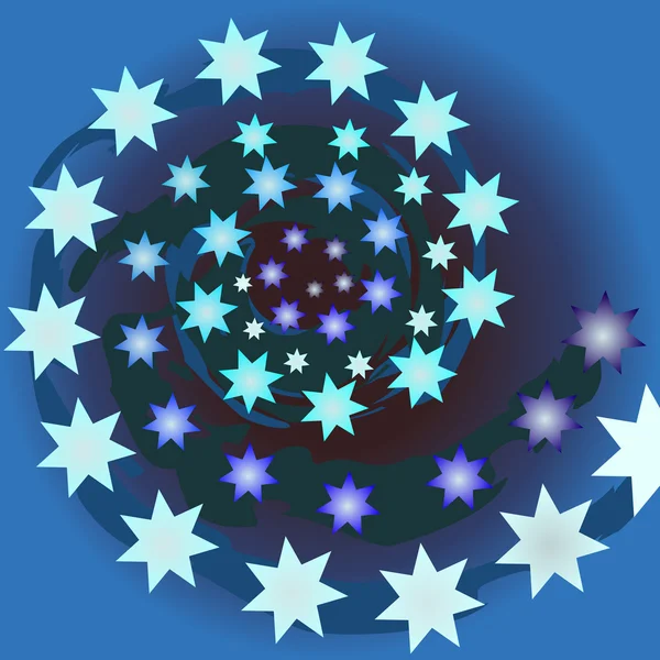 Vířící modrá hvězda pozadí — Stockový vektor