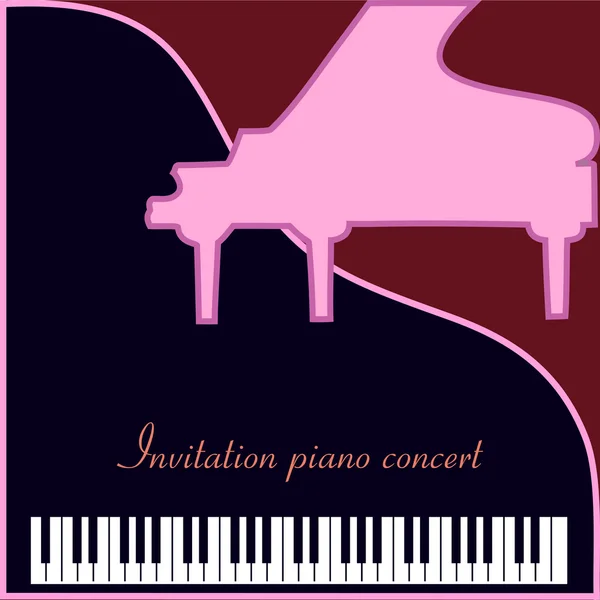 Convite concerto de piano — Vetor de Stock