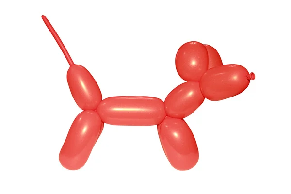 一只狮子狗的形状的红气球 — 图库照片#