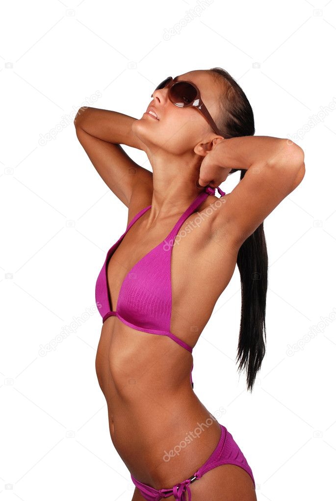 Cute young woman in bikini