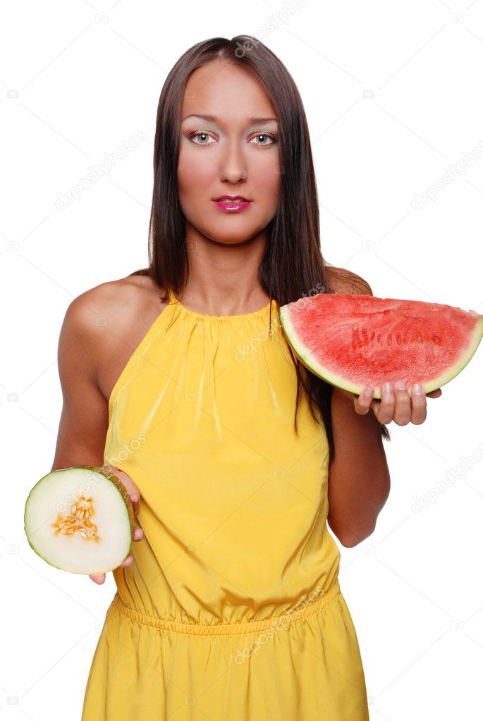 Fashion girl with fruit