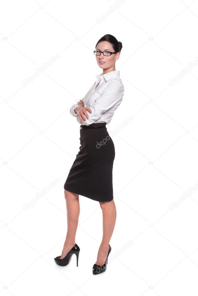 Attractive business woman in glasses