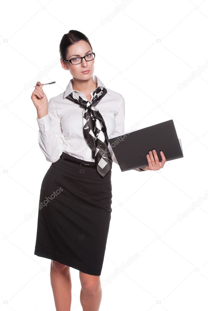 Attractive business woman in glasses