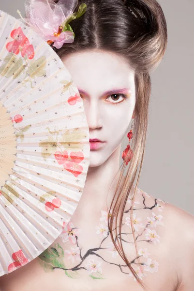 Porträt attraktiver junger Frauen im asiatischen Stil — Stockfoto