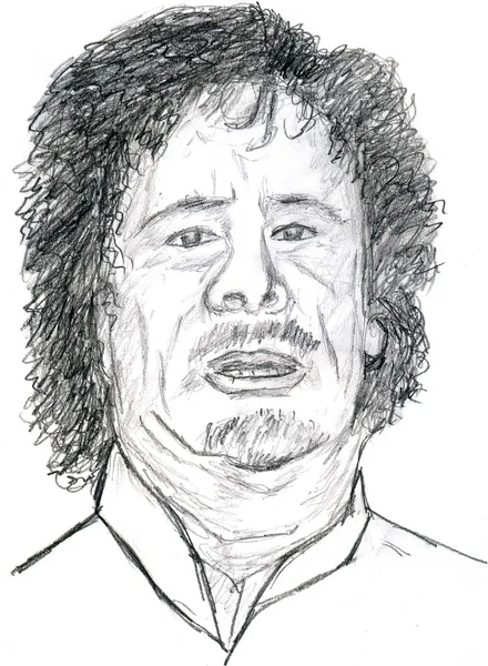 Szkic Kadafiego — Zdjęcie stockowe