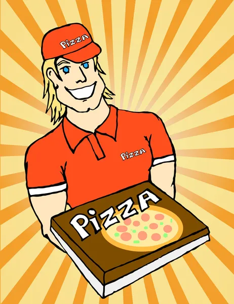 Serviço de entrega de pizza — Fotografia de Stock
