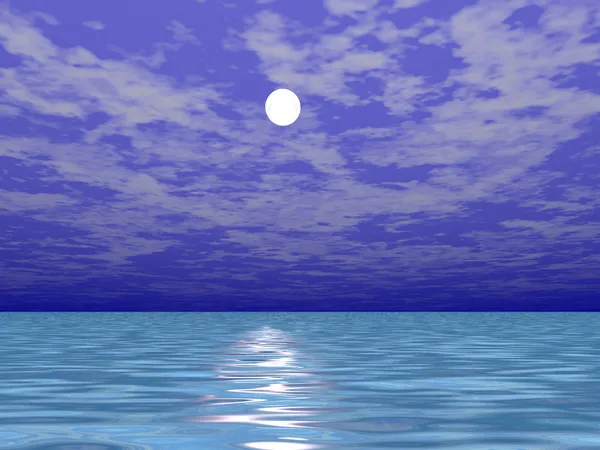 Deniz su üzerinde moon