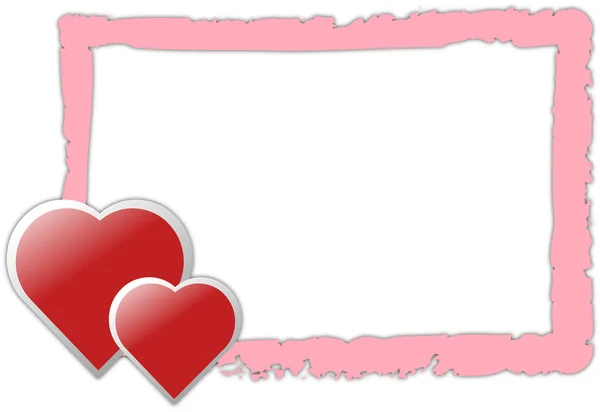 Frontera rosa con corazones —  Fotos de Stock