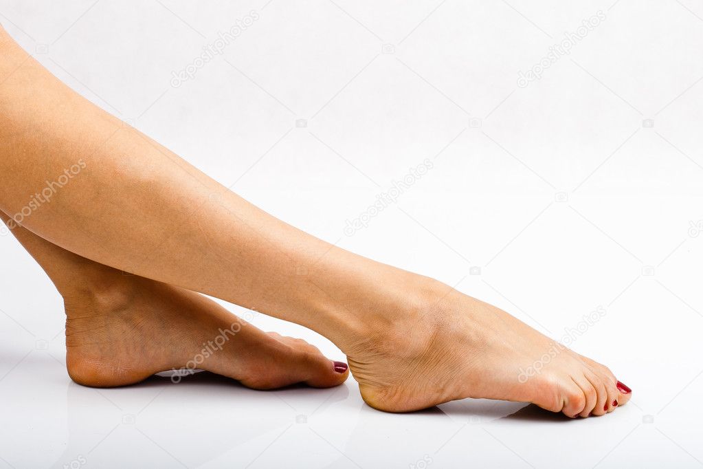 Close up of a tired female legs.