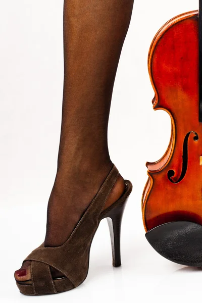 Leg with violin. — Stock Photo, Image