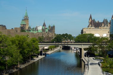 The Rideau Canal in Ottawa, Canada clipart