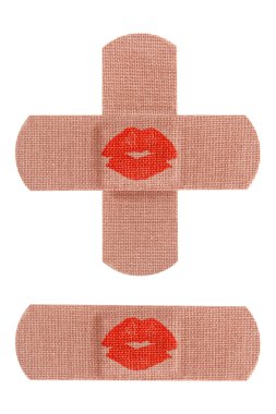 Bandages with kiss clipart