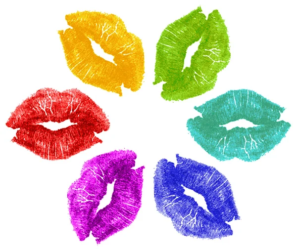 Rossetto baci a colori — Foto Stock